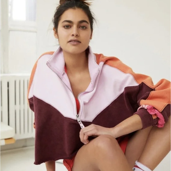 Free People Tops - Free People Split Second 1/2 Zip Fig Jam Combo